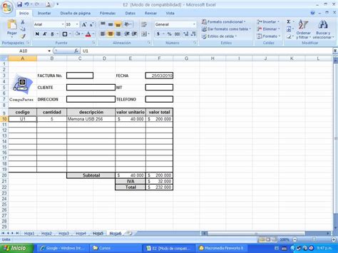 Formato De Facturas En Excel Ufreeonline Template 32536 Hot Sex Picture