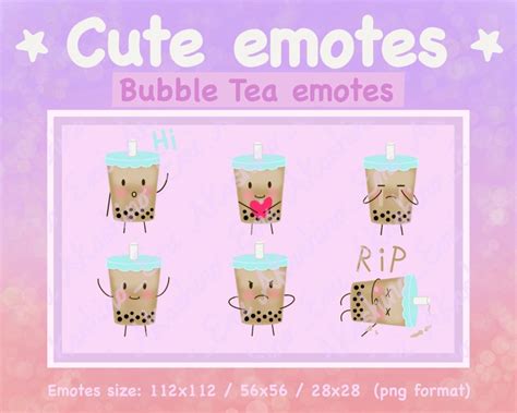 Bubble Tea Emotes For Twitch Discord Etsy Canada