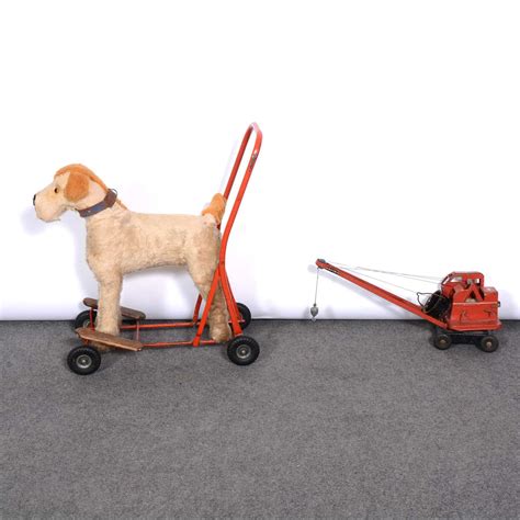 Lot 176 Tri Ang Walk A Long Dog And Metal Crane