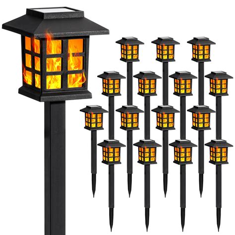 Snapklik Solar Lights For Outside 16 Pack Flickering Flame LED