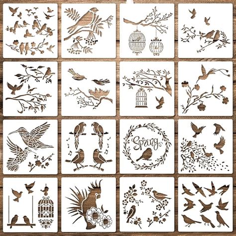 Buy Pieces Birds Stencils Bird Tree Branches Stencil Flying Bird