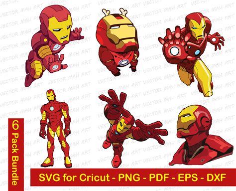 Iron Man Svg Bundle Iron Man Png Iron Man Cricut Silhouette Clipart Digital Vector Cut File