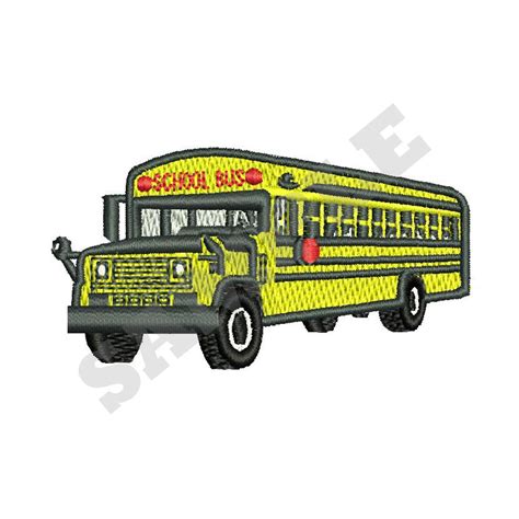 School Bus Machine Embroidery Design Etsy