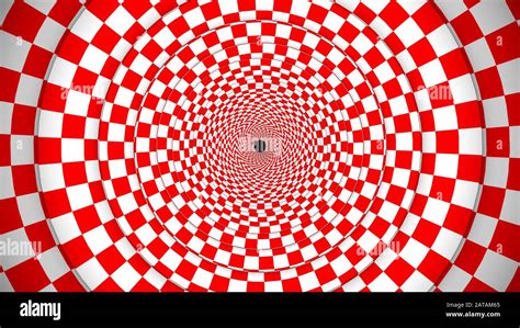 Wonderful 3d Illusion Of Red And White Optical Illusion Squares Forming