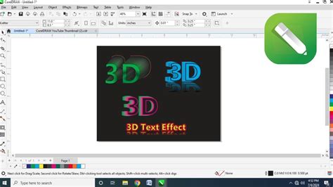 D Text Effect In Coreldraw Coreldraw Tutorial Full Course With