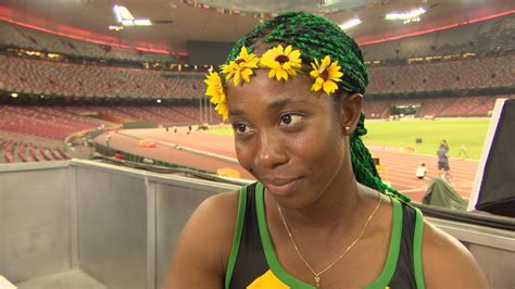 shelly ann fraser pryces  gold medal interview iaaf world