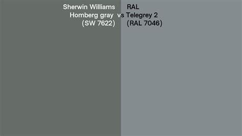 Sherwin Williams Homberg Gray SW 7622 Vs RAL Telegrey 2 RAL 7046