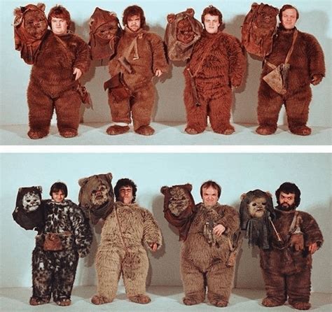 The actors under the Ewok masks, circa 1982 : pics