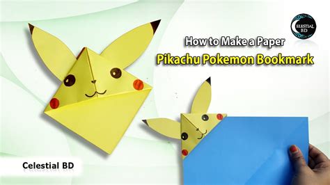 How To Make A Pokemon Bookmark With Paper Pikachu Bookmark Corner