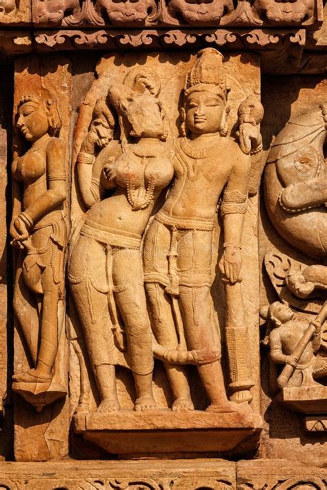 Sculptures On Adinath Jain Temple Khajuraho Stock Image Image Of