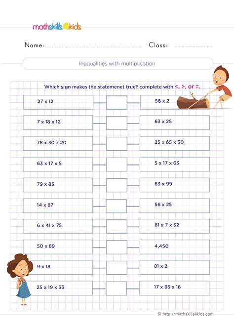 Multiplication Worksheets 4th Grade