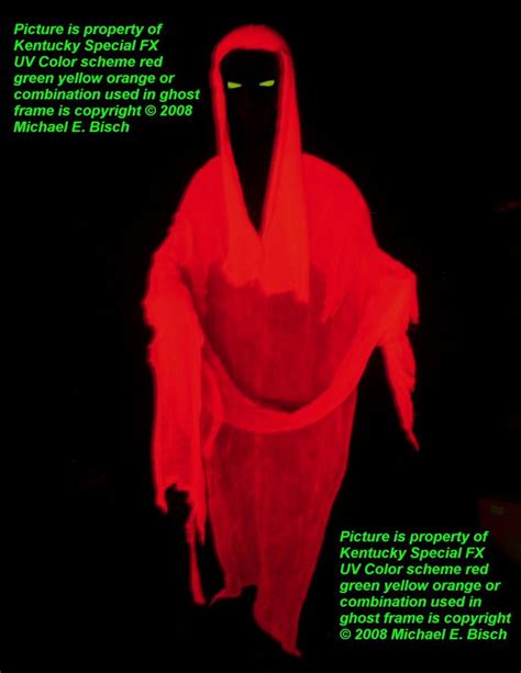 Faceless Red Hooded Blacklight Floating Ghost Prop Phantom Spirit