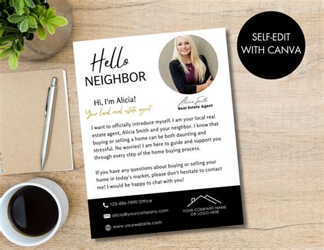 Hello Neighbor Introduction Letter Real Estate Introduction Flyer Real