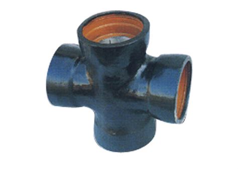 PN10 PN16 PN25 Ductile Iron Socket Cross With Zinc Layer Bitumen Coating