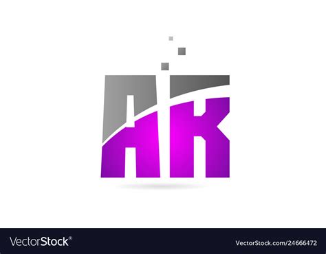 Pink Grey Alphabet Letter Combination Ar A R Vector Image