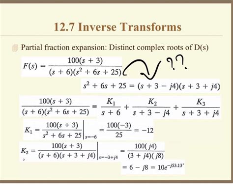 Solved 12 7 Inverse Transforms Partial Fraction Expansion