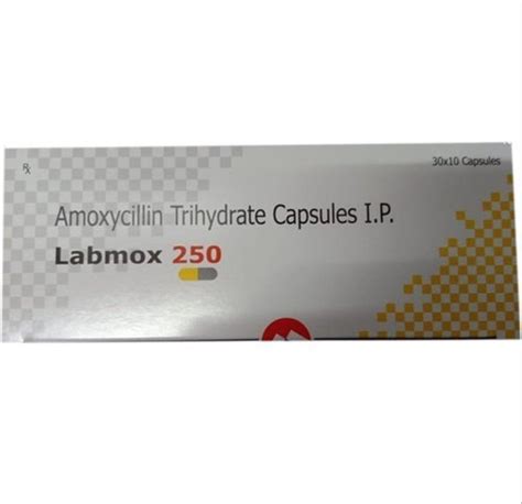 Labmox 250 Amoxycillin Trihydrate Ip Capsule At Rs 742 50 Box Pharmaceutical Capsule In