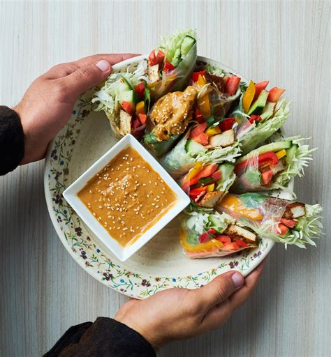 I Made Some Summer Rolls With Peanut Dipping Sauce R Veganrecipes