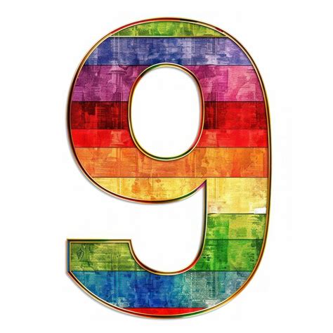 Rainbow number 9 ampersand alphabet | Free Photo Illustration - rawpixel