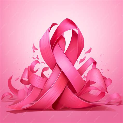 Premium AI Image | a cartoon of a pink ribbon for cancer