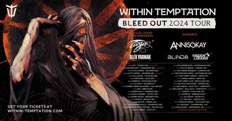 Within Temptation Bleed Out Tour Line Up