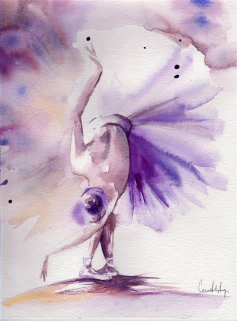 Ballerina Original Watercolor Painting Dance Ballet By Canotstop