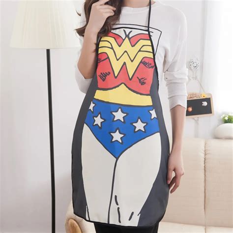 2pcs Hot Sale Sexy Cooking Aprons For Women Funny Novelty Bbq Party Superman Superwoman Kitchen