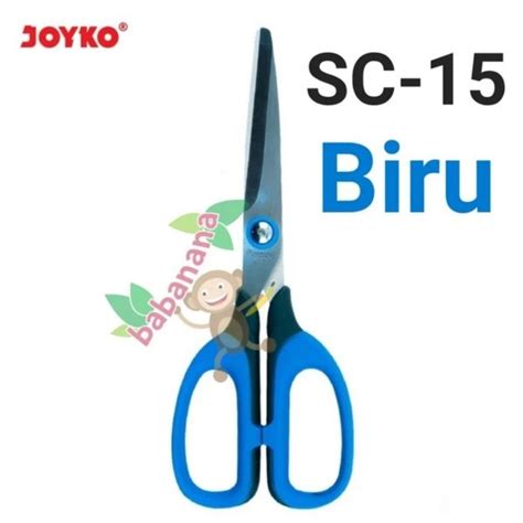 Jual Gunting Joyko Sc Biru Scissors Pemotong Kertas Elastic Handle