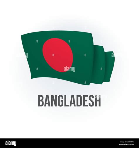 Vector Flag Of Bangladesh Bangladeshi Waving Flag Vector Illustration