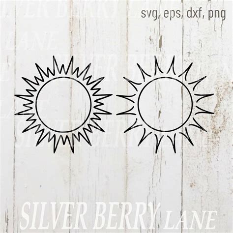 Sun Svg Sun Clip Art Sun Cut File Hand Drawn Sun Sun Bundle Svg