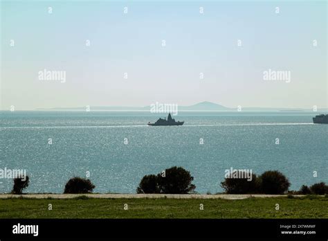 Canakkale Turkey Mar Turkish Warships In The Aegean Sea