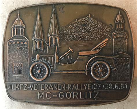 Badge Auto Car German Rally 048 1981 VII KFZ Veteran Rallye MC Gorlitz