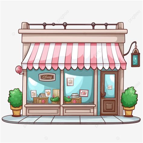Shop Cartoon Illustration Shop Store Cartoon Png Transparent Image