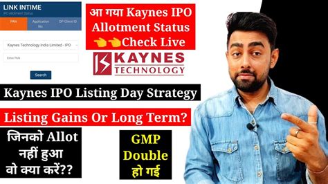 Kaynes IPO Listing Day Strategies Allotment Status Jayesh Khatri