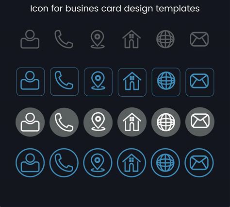 set of icons for business card design templates 13073130 Vector Art at ...