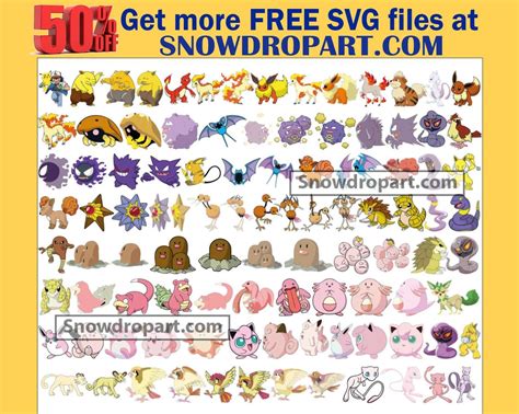 416 Pokemon Svg Bundle Pokemon Svg Pokemon Characters Etsy