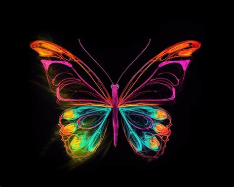 Premium AI Image | Neon Butterfly Paint a butterfly in neon colors ...