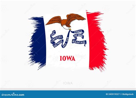 Grunge Flag Of Iowa Vector Abstract Grunge Brushed Flag Of Iowa Stock