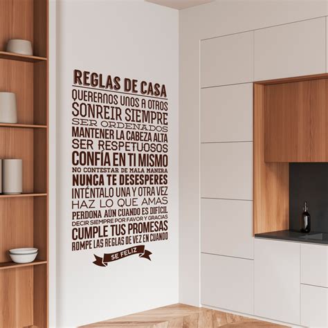 Vinilo Decorativo Reglas De La Casa Teleadhesivo