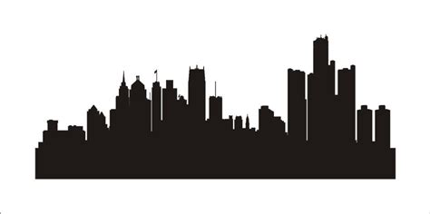 Detroit City Skyline Reusable Stencils Sizes Available