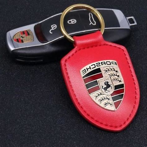 Porte clé Porsche en cuir Rouge Cdiscount Bagagerie Maroquinerie