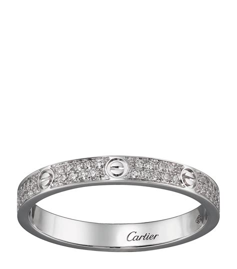 Cartier White Gold And Diamond Love Ring Harrods Uk