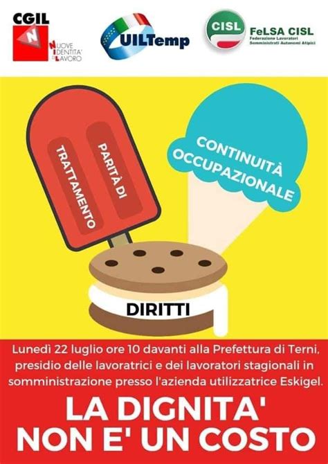 La dignità non è un costo Cisl Umbria