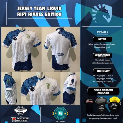 Jual Jersey Team Liquid Rift Kaos Dota Liquid Rift Limited Di