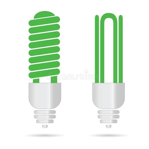 Energy Saving Green Light Bulbs Vector Stock Vector Illustration Of Electronics Electric