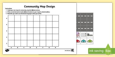 Community Map Design And Directions Worksheet