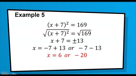 Solving Quadratics Using The Square Root Property Youtube