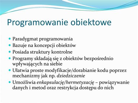 Wprowadzenie Do Programowania Obiektowego Ppt Pobierz