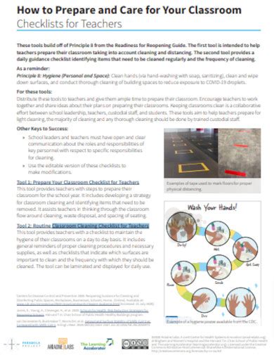 25 Sample Classroom Cleaning Checklist In Pdf