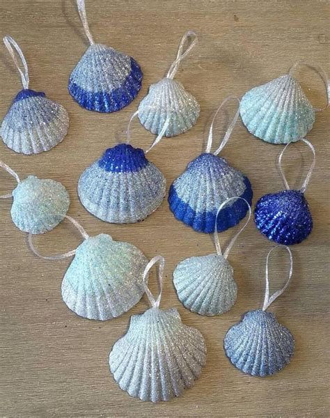 Set Of 12 Seashell Christmas Ornament Seashell Christmas Tree Ornament